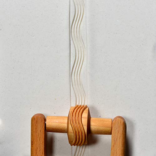 MKM Pottery Tools Wood Small Handle Rollers for Clay (RS-015 Wavy Lines) - size: RS-015 Wavy Lines