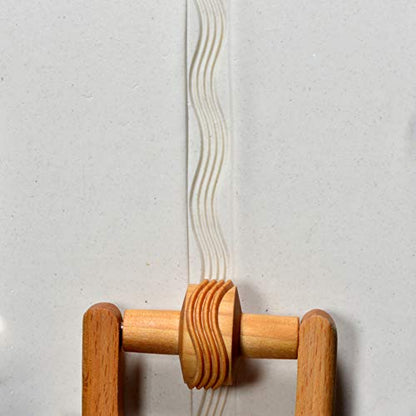 MKM Pottery Tools Wood Small Handle Rollers for Clay (RS-015 Wavy Lines) - size: RS-015 Wavy Lines