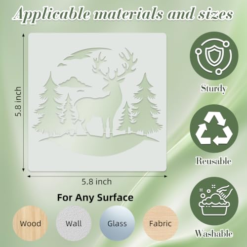 Forest Animal Stencils for Crafts Reusable 25Pcs Stencils(5.8X5.8 inch) - color: Animal 4