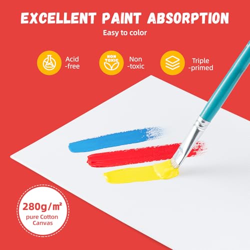 Simetufy 16x20inch 24 Pack Large Painting Canvas Boards Flat Canvas Panels | Gesso Primed Acid-Free 100% Cotton for Acrylics Oil Watercolor Tempera Paints - size: 16"x20"