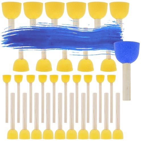MAQIHAN 32 Round Sponge Paint Brush - Circle Foam Paint Brushes (4 Sizes) | Paint Sponges, Crafting Tools Supplies for Stencils Painting, Acrylic Painting, Dot Painting