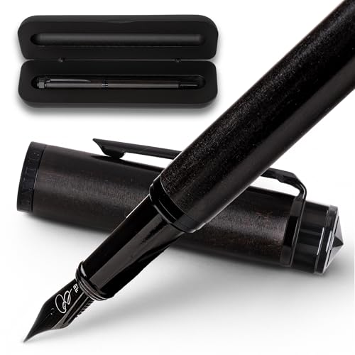 Ellington Pens Luxury Wood Fountain Pen Set – Fine Nib - Includes 6 Ink Cartridges, Wooden Pen Gift Box, Ink Converter - Wood Pen For Writing, Calligraphy, Journaling, Drawing (Ebon Elegance) - color: Ebon Elegance, style: Fine