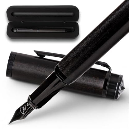Ellington Pens Luxury Wood Fountain Pen Set – Fine Nib - Includes 6 Ink Cartridges, Wooden Pen Gift Box, Ink Converter - Wood Pen For Writing, Calligraphy, Journaling, Drawing (Ebon Elegance) - color: Ebon Elegance, style: Fine