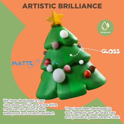 120ml Air Dry Clay Varnish - Air Dry Clay Sealant - Air Dry Clay Glaze | Waterproof, Clear, Matte, Finish Clear Varnish for Pottery, Used to Prevent Clay Cracking, Scratches, Wear - style: Matte Varnish