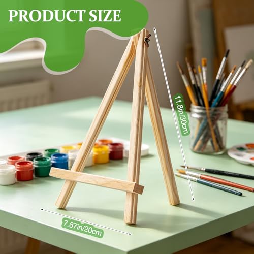 4 Pack Small Art Table top Easel, 11.8" Art Display Easels for Painting Canvas Sign Holder, Portable Wood Easel Stand for Kids Adults