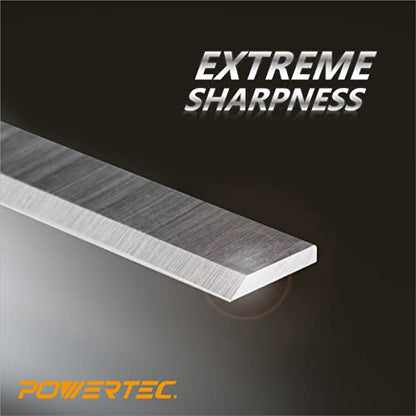 POWERTEC 6 Inch Jointer Blades for Delta 37-190 37-195 37-205 37-220 37-275X, Jet JJ-6CS Jointer, Replacement for Delta 37-658, Jet 708457K Jointer Knives, Set of 3 (14803V) - style: 6" HSS jointer blades