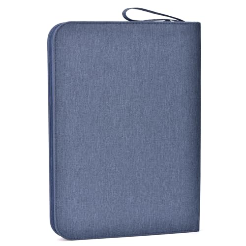 erofa 48 Slots Fountain Pen Case, Blue Water Resistant Canvas Pen Holder Display Pouch Storage Large Capacity Bag - color: Blue-Canvas