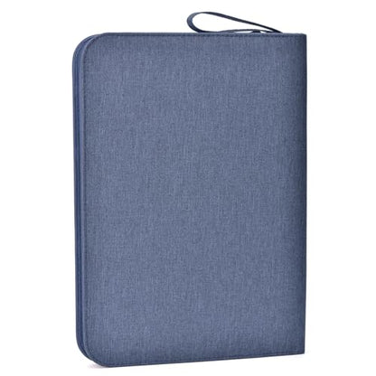 erofa 48 Slots Fountain Pen Case, Blue Water Resistant Canvas Pen Holder Display Pouch Storage Large Capacity Bag - color: Blue-Canvas