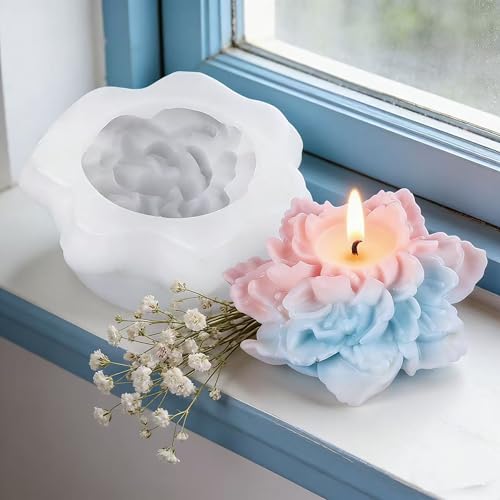Tulip Flower Petal Mold - Cylinder Molds Silicone Wave Spiral Candle Mold - Silicone Resin Casting Molds for Candle & Resin & Soap Craft Supplies - color: xre-ZW-361