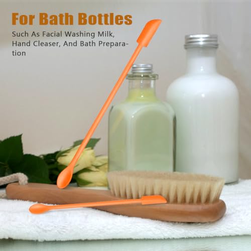 Silicone Spatula Set 6Pcs, Mini Jar Scraper for Makeup & Food | Mini spatulas reach every last drop in jars and bottles, reducing waste for food, cosmetics and personal care products. - color: Orange