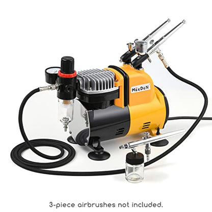 MEEDEN Airbrush Compressor Kit - 1/5 HP Quiet Air Compressor for Model Painting with 6 Feet Hose - color: Single - Yellow