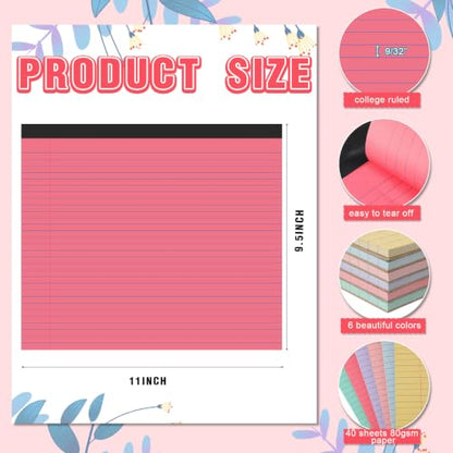Lincia 6 Pcs Legal Pads Landscape Notebook, Macaron Colors - color: Macaron Colors