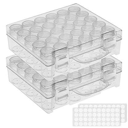 Bead Organizer, Bead Containers, 30 Grids Diamond Painting Storage Containers Clear Bead Organization Diamond Painting Accessories Small Storage Container for Beads Seeds Glitter Rhinestones (2 Pack) - size: The outer box: 16 x 14 x 5.3cm (2 Pack)