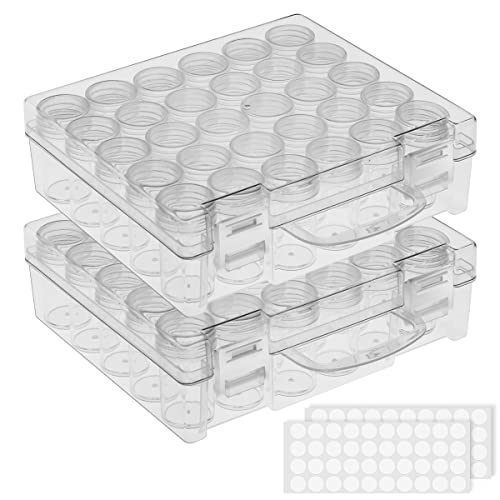 Bead Organizer, Bead Containers, 30 Grids Diamond Painting Storage Containers Clear Bead Organization Diamond Painting Accessories Small Storage Container for Beads Seeds Glitter Rhinestones (2 Pack) - size: The outer box: 16 x 14 x 5.3cm (2 Pack)
