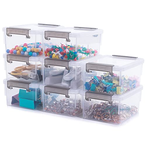 Citylife 8 Packs Plastic Bead Organizers 0.53 QT Clear Storage Containers with Lids for Craft Storage Small Storage Box, 5.28 x 3.86 x 2.36 Inches - color: Clear White, size: 0.53 QT(8 Pack)