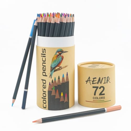 Aenir Colored Pencils for Adults, 72-Color Pencils for Adult Coloring Books