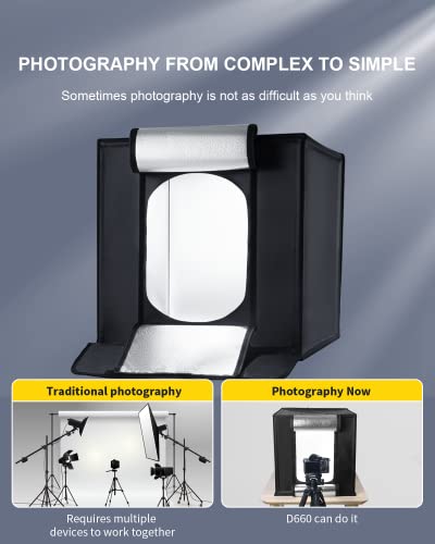 Photo Studio Light Box, 24''X24'' Large Light Tent, Photo Light Box Photography (65W | 156pcs LED | 5500K | 97CRI | 6 Color PVC Backdrops | DC Power Adapter) for Product Photography - size: 24*24*24 inch