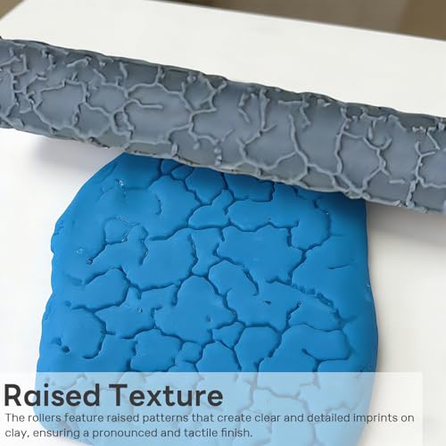 Terrain Rollers – 2 Pack Brick & Cracked Wall Texture Set for Clay, Polymer & Ceramic Potters