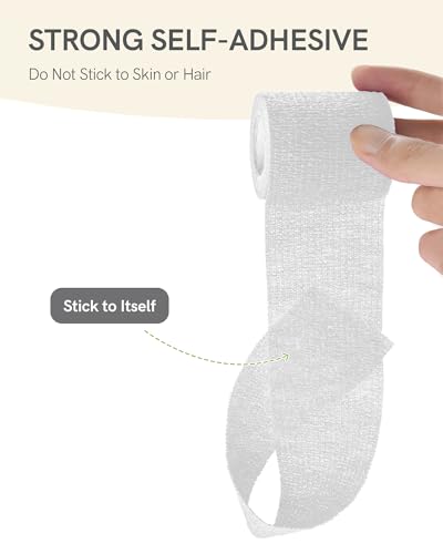 FriCARE Self Adhesive Bandage Wrap, Medical Tape in First Aid Kit | Elastic Cohesive Bandages for Sports/Vet/Wrist Ankle Wounds, 2 Inches X 5 Yards, Latex-free 6 Rolls, Willow Grove - color: Willow Grove