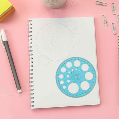Circle Template for Drawing, Plastic Circle Stencil Geometric Circle Ruler for Drafting, Large and Small Circle Drawing Tool for School Office Supplies - color: blue