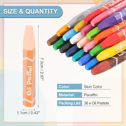 PATIKIL Skin Color Oil Pastels, 36Pcs Soft Oil Crayons Pastels Stick Vibrant and Creamy Art Supplies Bulk for Artists Beginners Art Painting Drawing Blending Graffiti Gallery - color: Skin Color