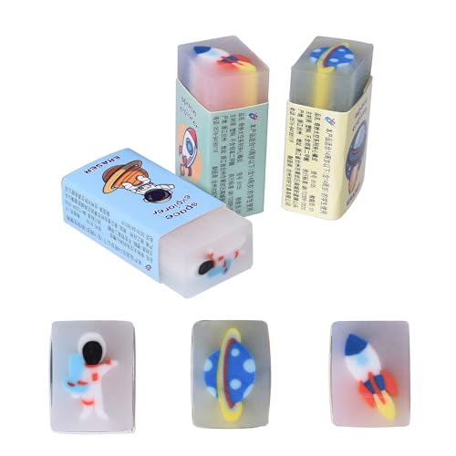 18Pcs Cute Outer Space Themed Erasers for Kids Bulk, Kawaii Fun Pencil Jelly Erasers for School Classroom Supplies Prize Gifts Party Favors - style: SPACE