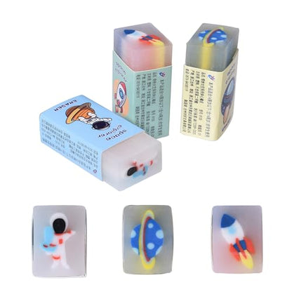 18Pcs Cute Outer Space Themed Erasers for Kids Bulk, Kawaii Fun Pencil Jelly Erasers for School Classroom Supplies Prize Gifts Party Favors - style: SPACE