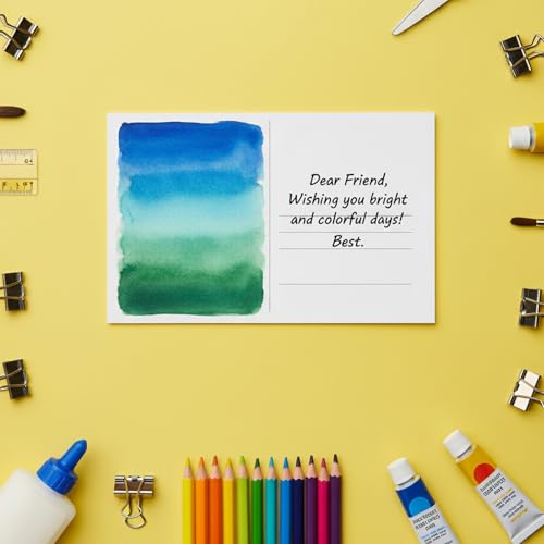 Watercolor Postcards, 75 Count, 4 x 6 Inch, 140 lb 300 GSM Cotton Paper | Postcards Watercolor Paper Cards for Art Supplies Art Painting, DIY, Creative Thank Notes, Mailing, Painting Gift Cards