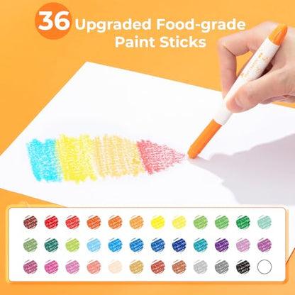 M&G 36 Colors Upgraded Food-grade Paint Sticks, Tempera paint sticks set, Washable paint, Non- Toxic, No Mess Quick Drying-Stocking Stuffers, Christmas Gift Idea for artists - color: 36 colors