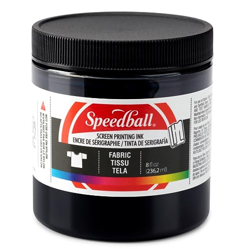 Speedball Fabric Screen Printing Ink, 8-Ounce, Black for T-Shirt and Silkscreen Printmaking - color: Black, size: 8 fl oz