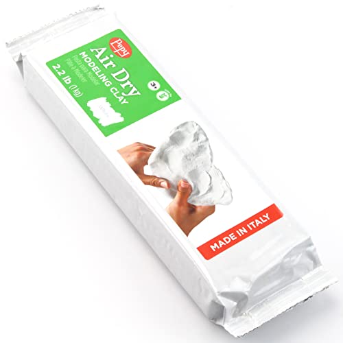 Pepy Premium European Air Dry Modeling Clay White 2.2 lb Bar, Easy to Use Air-Hardening Clay for Classroom and Montessori Sculpting and Crafts Projects - color: White, size: 2.2 Lbs
