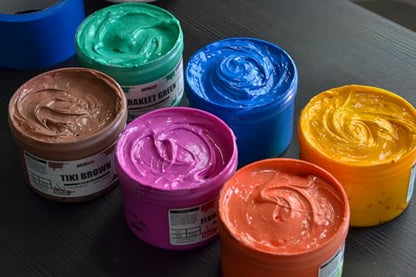 Rapid Cure® Plastisol Tropical Ink Set, 6 Color Screen Printing Ink Kit 8oz | Plastisol Cures At Low Temperature For Fast Turnaround - Soft, Vibrant Finish, Non-Phthalate, CPSIA Safe, USA Made - color: Rapid Cure Tropical Plastisol Ink