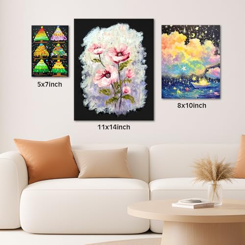 12 Pack Black Canvas for Painting 11x14 Inch, Canvas Boards for Painting, Cotton Primed Acid Free Blank Canvas Panels for Oil, Acrylic Paint and Tempera. - size: black canvas 11x14in 12pack