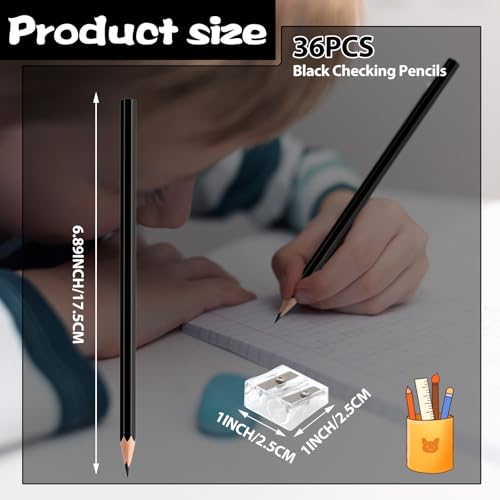 36 Pack Black Colored Pencils for Kids, Pre-sharpened Art Pencils Back to School Supplies Set, Drawing Sketching Pencils for Students, Teachers, Classroom - color: black