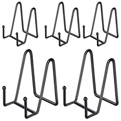 IBosins 5-Pack 4-Inch Plate Holder Display Stands Black Metal Frame Stand - color: Black, size: 4 Inch