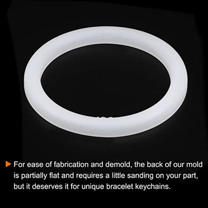 HARFINGTON Bracelet Mold Bangle Ring Mold Silicone Round Epoxy 100mm Wristlet Keychains Mold for DIY Resin Bangle Bracelet Car Key Chain Jewelry Making - size: 95mmx120mm