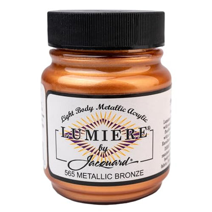 Jacquard Lumiere 2.25oz Fabric Paint Metallic Bronze - Metallic Paint for Fabric, Leather, Canvas, Paper and Wood - Light-bodied Metallic Acrylic Paint - Lightfast & Vibrant Acrylic Paints - color: Metallic Bronze, size: 2.25 Fl Oz (Pack of 1)