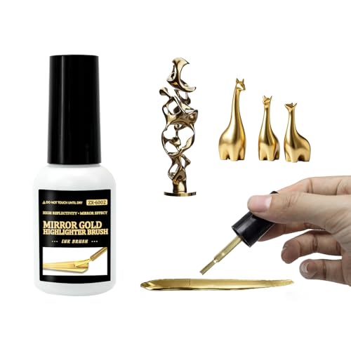High Gloss Liquid Metallic Gold Acrylic Paint,Mirror-Like Shine for Crafts,20ml - color: Gold
