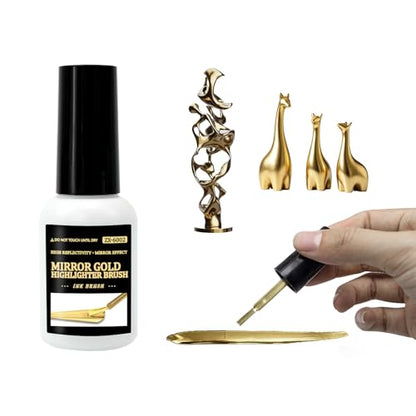 High Gloss Liquid Metallic Gold Acrylic Paint,Mirror-Like Shine for Crafts,20ml - color: Gold