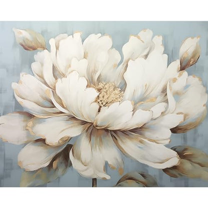 Natuyalo Paint by Numbers Kit for Adults Beginners and Kids, 16" Wx20 L Canvas Pictures Drawing Acrylic Paintwork with 3 Pcs Paintbrushes, Pale Yellow Flowers - color: ART-06