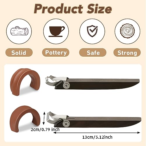 2 Pcs Pottery Handle Making Tools, Adjustable Clay Cutters,Simple Style | Mug Handle Carving Tool for Beginners Enthusiasts, Adjustable Cut Depth, Steel Cutting Heads, Smooth Wood Grips, Home Studio - color: Simple Style