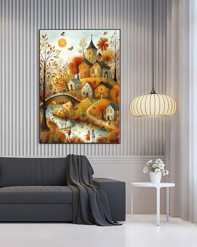 Fall Landscape Diamond Art Kits for Adults, Autumn Diamond Art 12X16 Inch - color: Landscape 10
