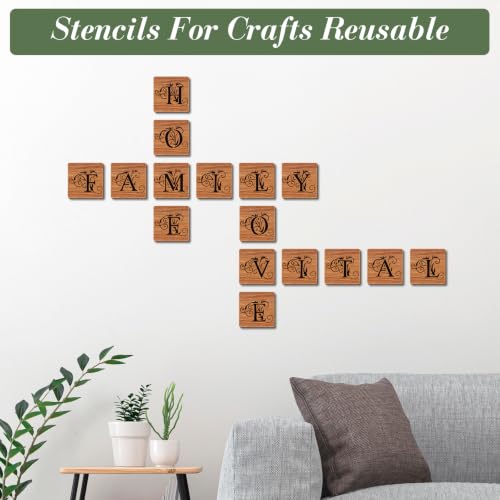 Letter Stencils for Crafts Reusable 26Pcs Stencils(4X4 Inch) - color: A Letter