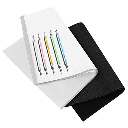 100 Sheets Tracing Paper,Carbon Graphite Transfer Paper with 5 Pieces Embossing Styluses Stylus Dotting Tools for Wood,Paper,Canvas and Other Art Surfaces (8.3 x 11.7 inch,White/50Pcs,Black/50Pcs) - color: White, Black (100 Sheets)