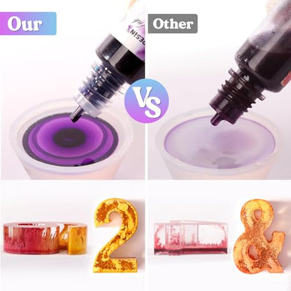 LET'S RESIN 64pcs Alcohol Ink Set, 9 Pastel and 9 Metallic Colors