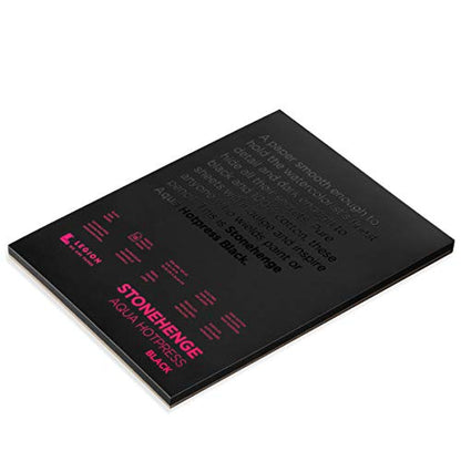 Stonehenge Aqua Black Medium Weight Pad, 140lb, Hotpress, 8 x 10 Inches, 15 Sheets for Wet and Dry Media - size: 8x10