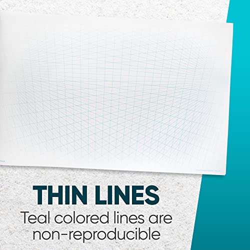 Koala Tools | Drawing Perspective (1 and 2-Point) Large Sketch Pad (5 Point) - size: 5 Point