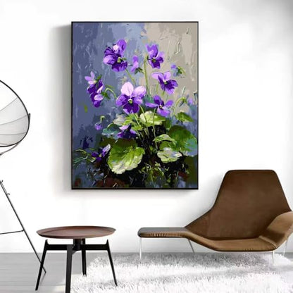 Violet Paint by Numbers Kit for Adults Beginner,Wall Crafts 16 X 20 inch - color: MT6547