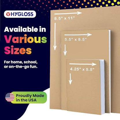 Hygloss Blank Books - Bulk 100 Pack – 5.5" x 8.5" A5 Kraft Paperback Blank Books for Kids to Write Stories, Doodle, Arts & Crafts – Plain Drawing Sketchbook, Unlined Journal, Notebook Without Lines - color: Kraft, style: 100 Books
