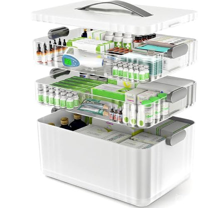 ARSTPEOE 3-Tier Medicine Organizer - Portable Medicine Cabinet with Handle - size: Extra Large 3 Tier